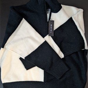 Motel Rocks Tusca Sweater in Black & Cream Size XS